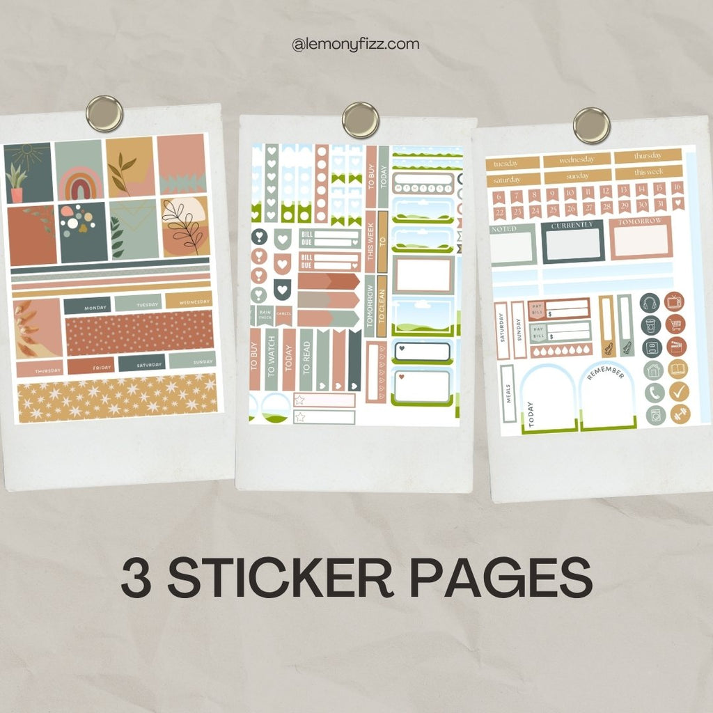 Boho Sticker Collection Canva Template