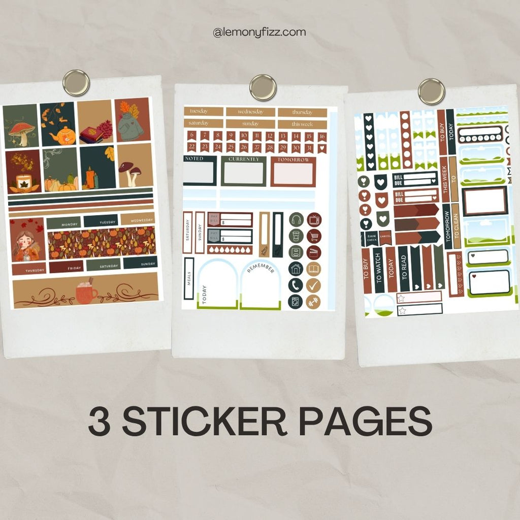 Cozy Fall Sticker Collection Canva Template
