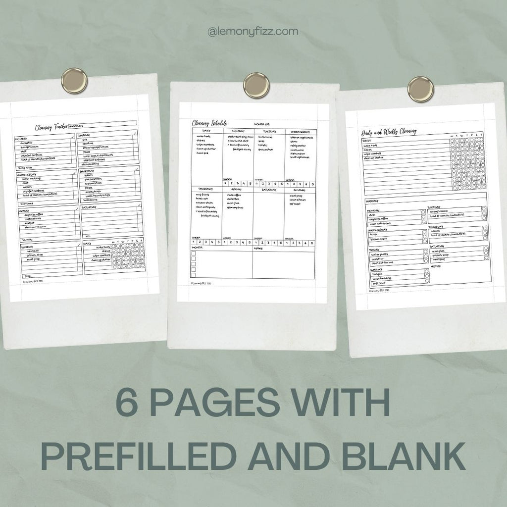 Cleaning Trackers CANVA Template Happy Planner Classic