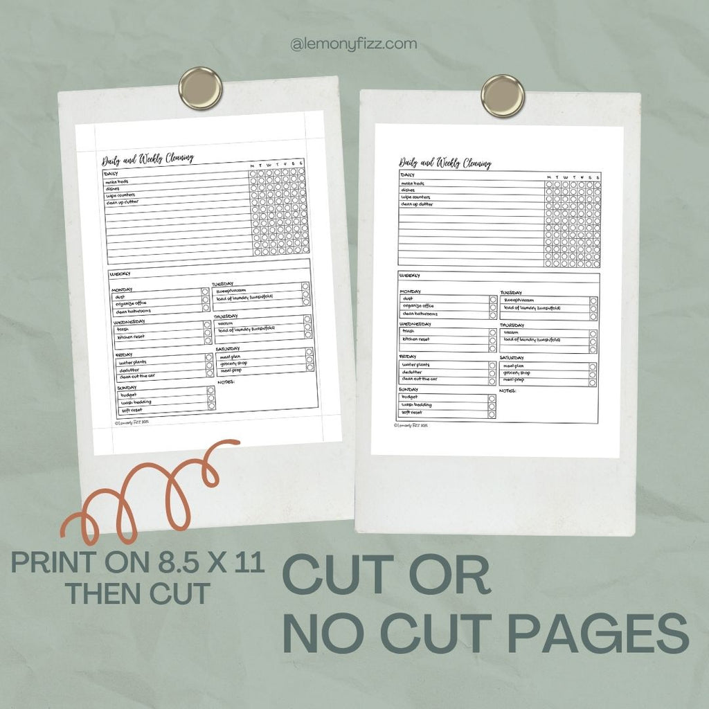 Cleaning Trackers CANVA Template Happy Planner Classic