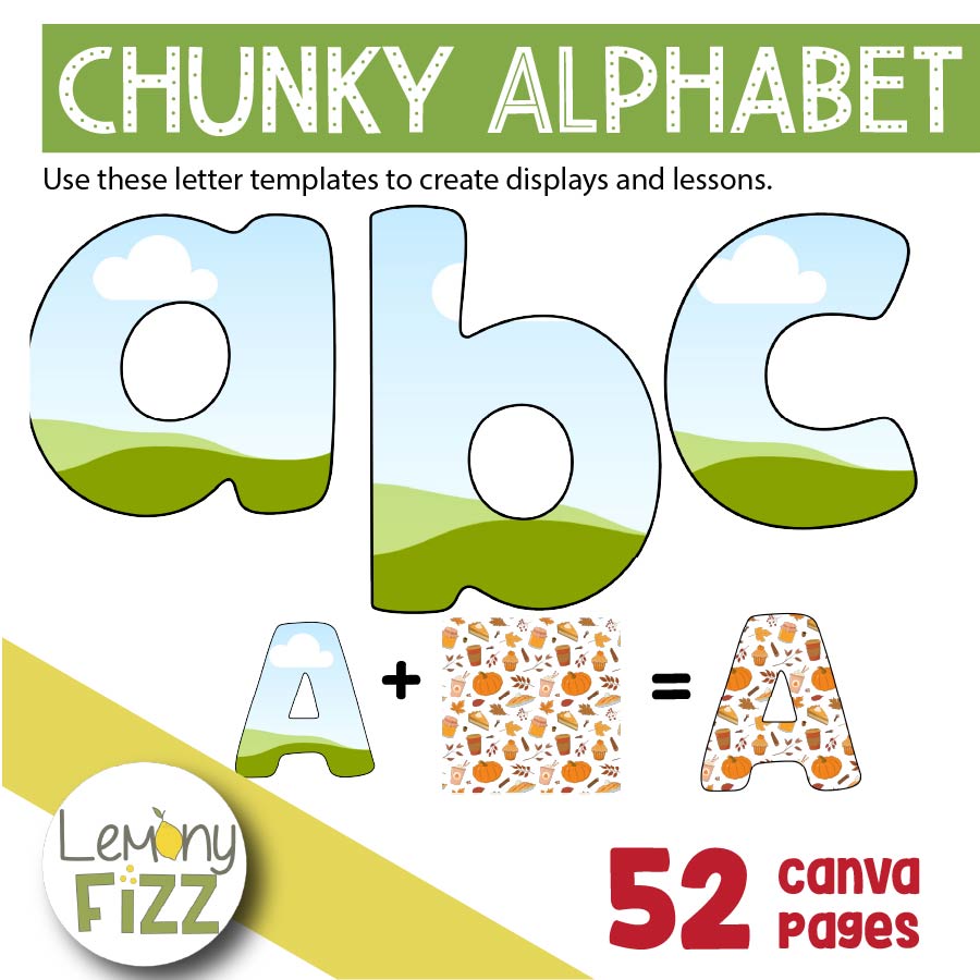 Chunky Alphabet Frames - Canva Templates