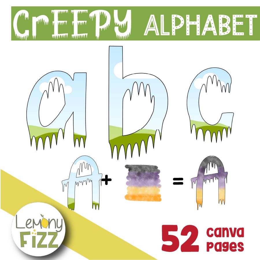 Creepy Alphabet Frames - Canva Templates