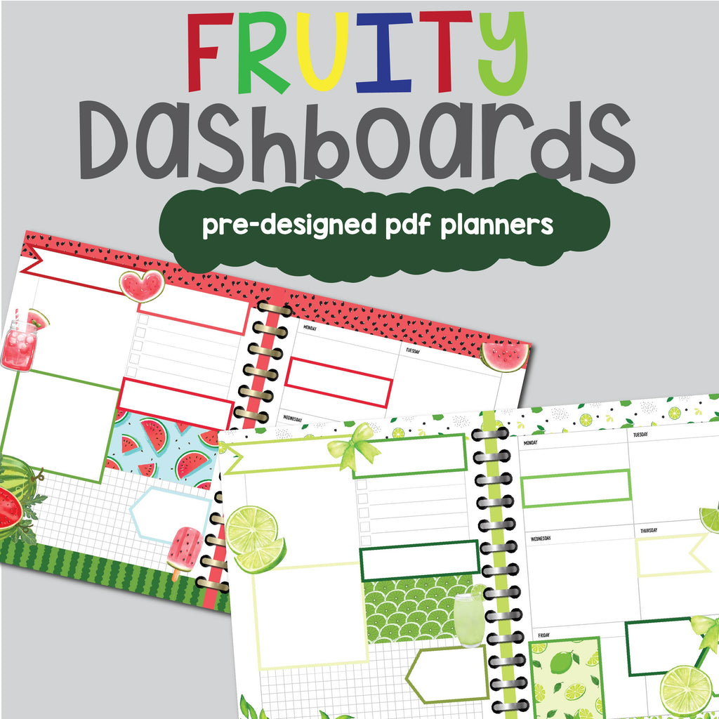 Fruity Dashboard Planner Spreads