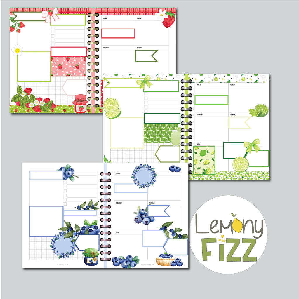 Fruity Dashboard Planner Spreads