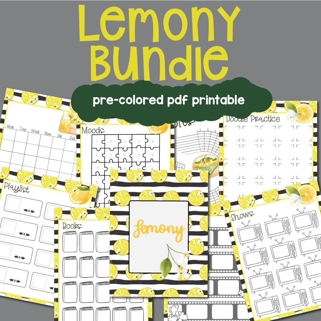 Lemony Journal Bundle PreColored Pages
