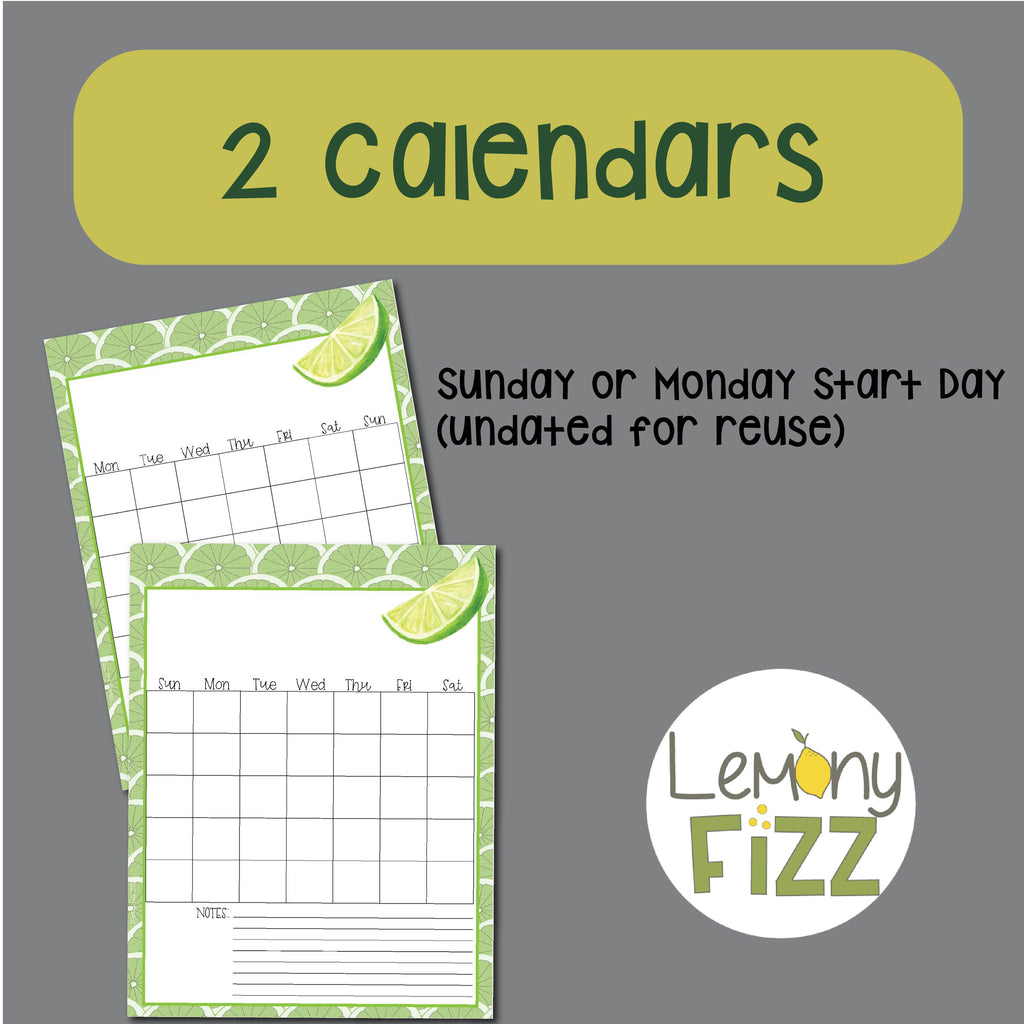 Lime Fresh Journal Bundle PreColored Pages